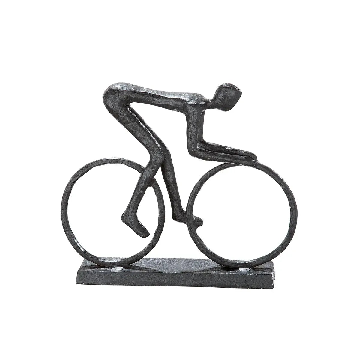Skulptur – Braunes Metall, Matte Oberfläche, Fahrradförmiges Motiv, 15 cm - Racer | Gilde