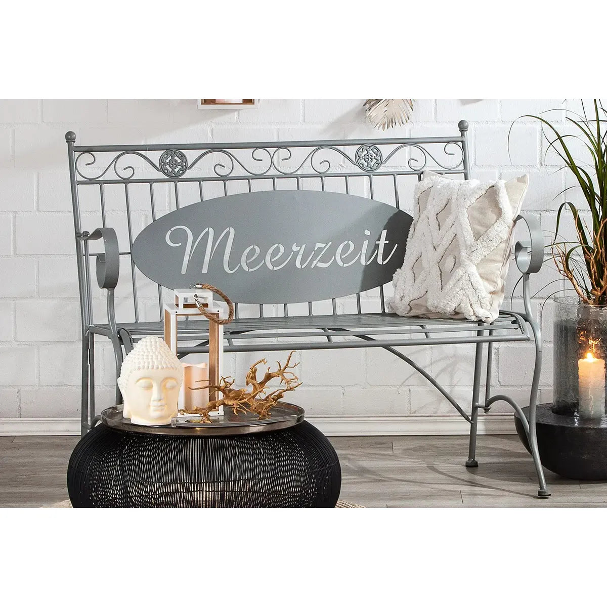 Bank – Zeitlose Eleganz, Maritimes Design, Exklusive Metalloptik, 91 cm - Meerzeit | Gilde