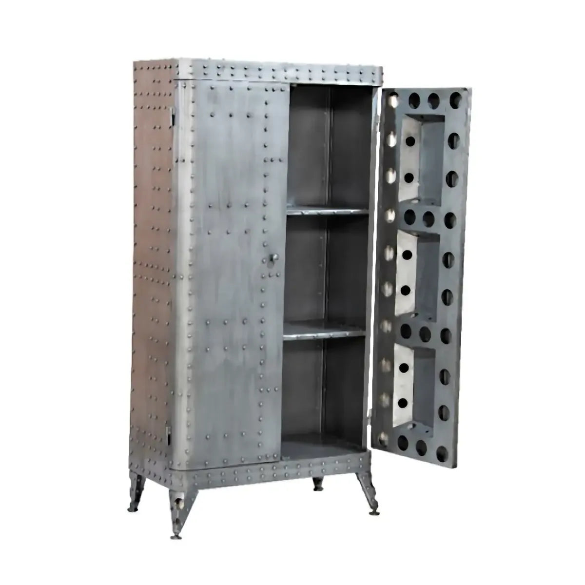Schrank – Markante Metalloptik, Recyceltes Material, Hohe Präsenz, 181 cm - Aviation | Gilde