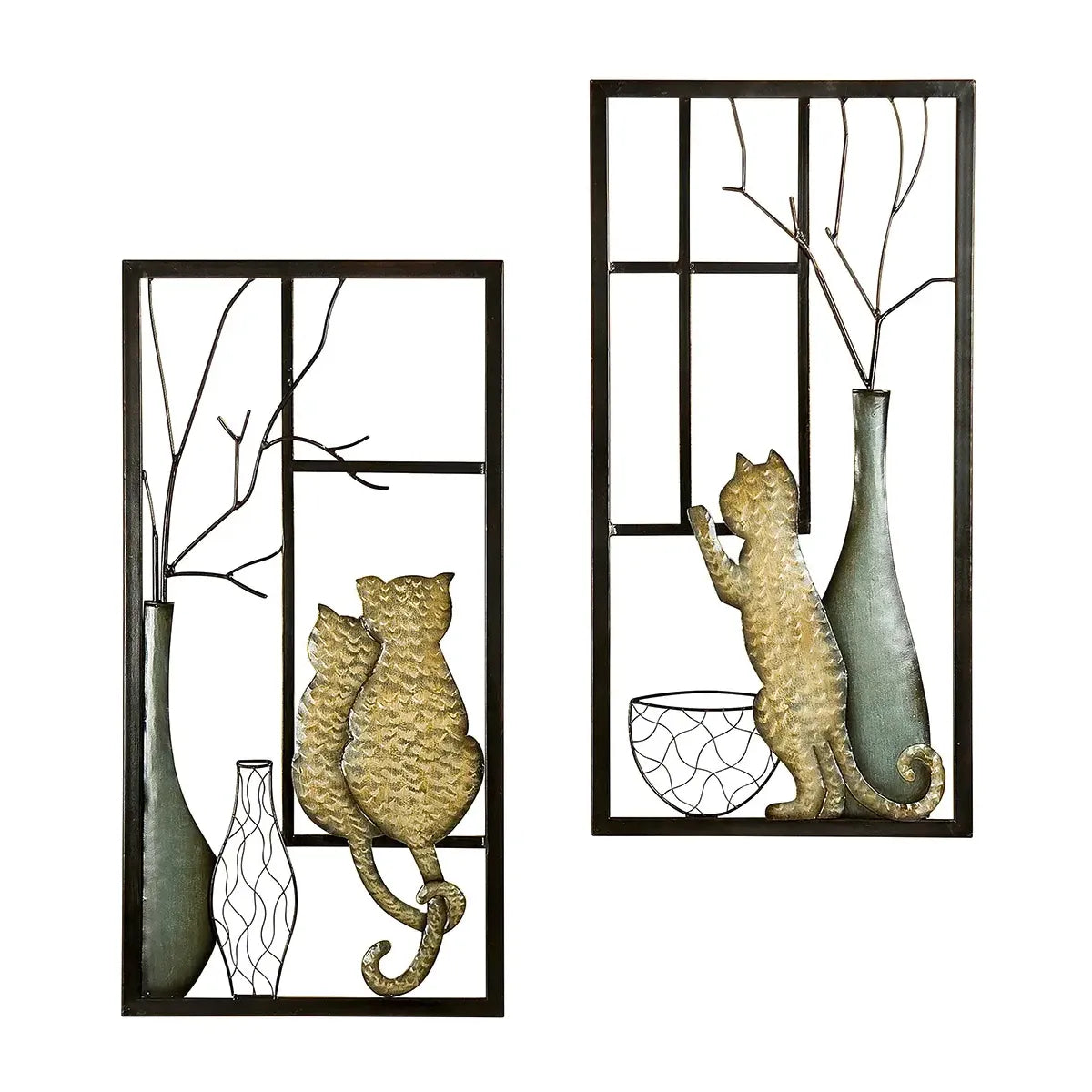 Wandrelief – Ausdrucksstarkes Katzenmotiv, Künstlerische Gestaltung, Markante Wandwirkung, 80 cm - Pawlette | Gilde