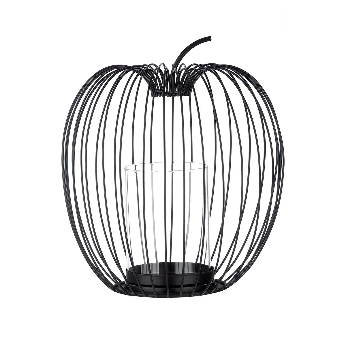 Windlicht – Filigrane Metallstruktur, Schwarze Oberfläche, Stilvoller Glaseinsatz, 26,5 cm - Filo | Gilde