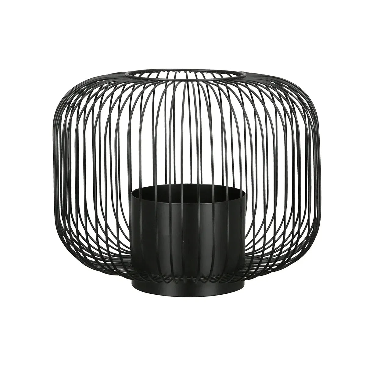 Windlicht – Filigrane Metallstruktur, Schwarze Oberfläche, Stilvoller Glaseinsatz, 26,5 cm - Filo | Gilde