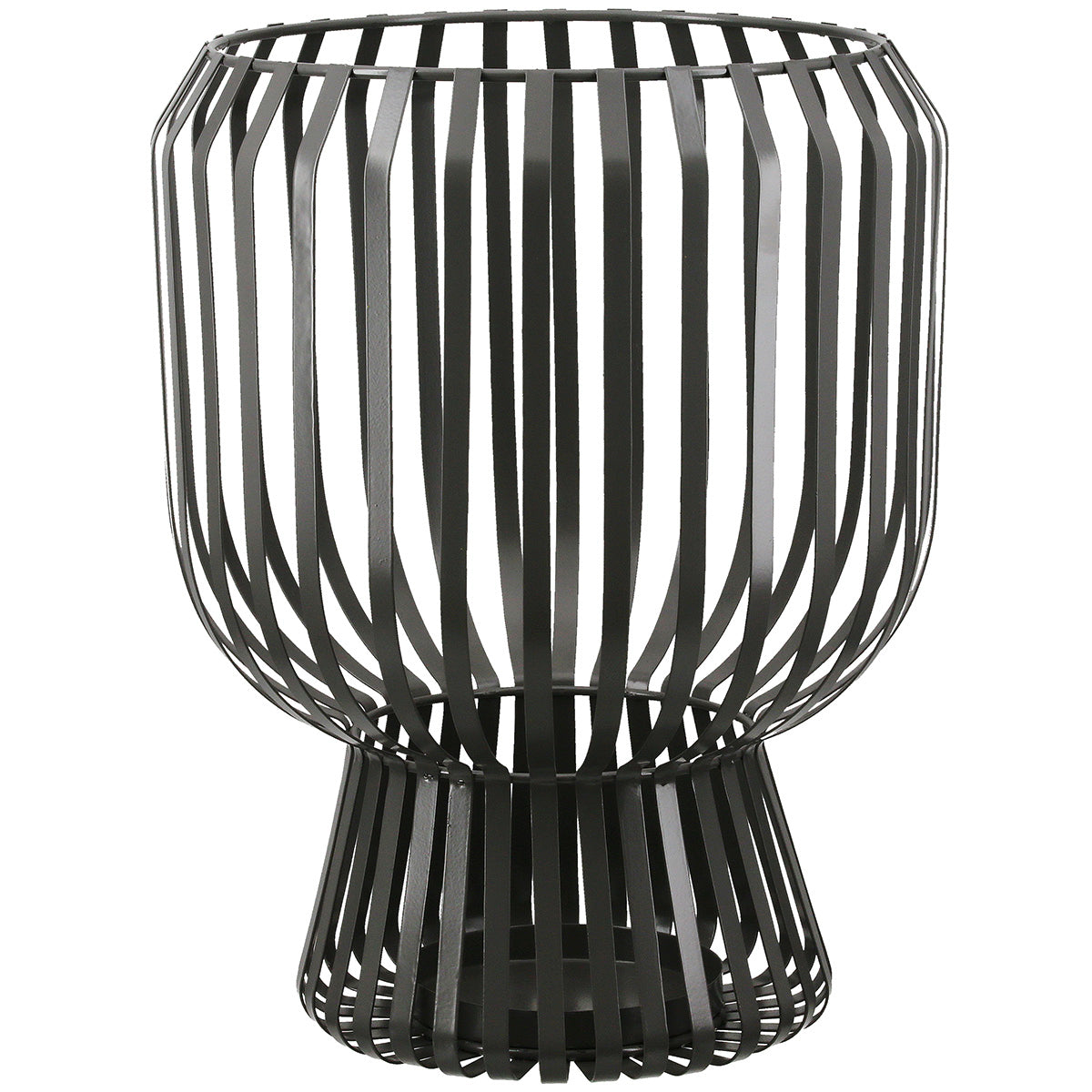 Windlicht – Mattes Metall, Glas Einsatz, Graue Oberfläche, 29cm Höhe - Scola | Gilde