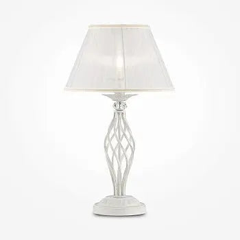 Table Lamp White-Gold Metal Base Pleated Organza Shade & Crystal Details – Grace | Maytoni