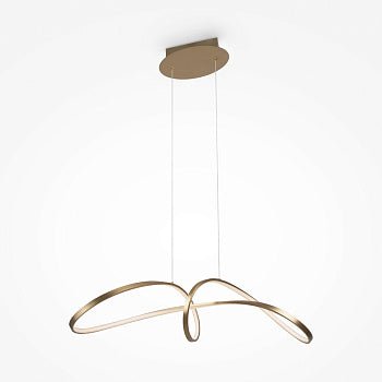 Pendelleuchte aus goldfarbenem Rechteckrahmen mit Kristalldiffusoren und LED – Curve | Maytoni - Esszett Luxury | Stilvolles Wohnen mit Charakter