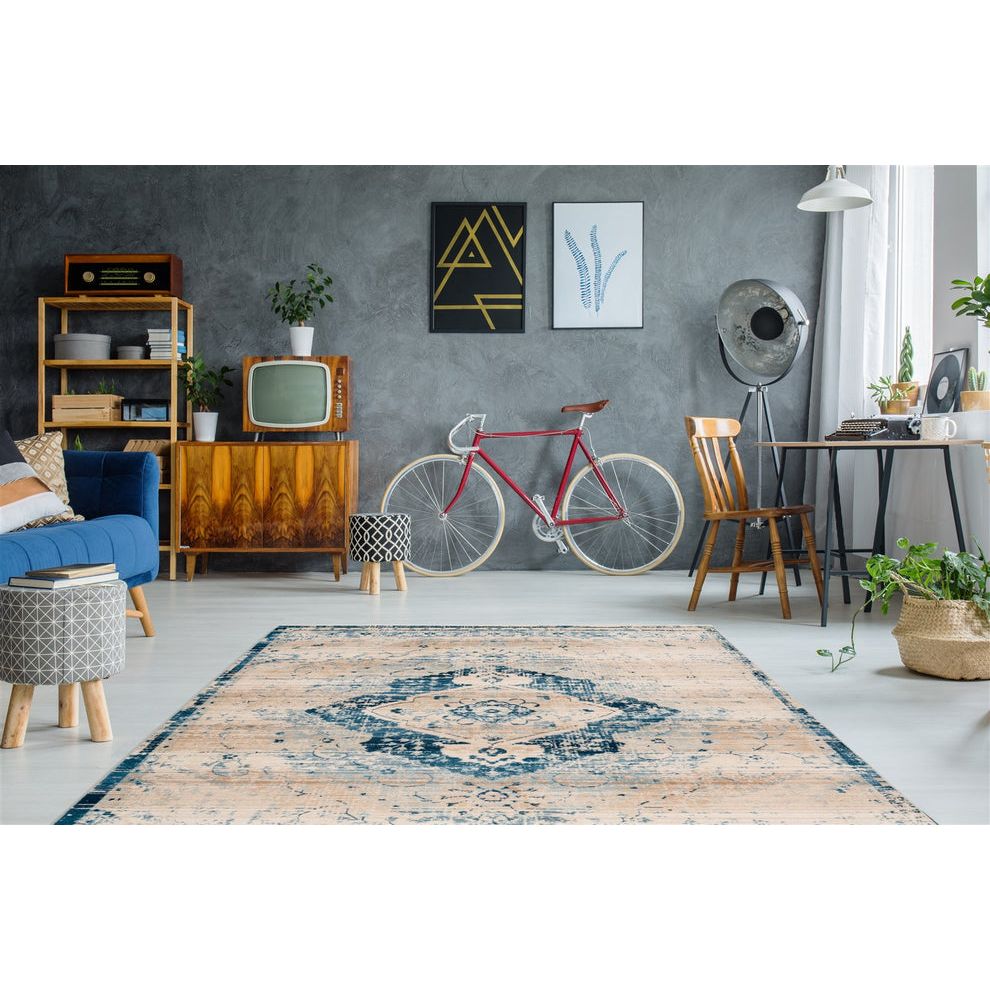 Vintage Design Short-Pile Polyester Rug - Baroque 500 | Kayoom