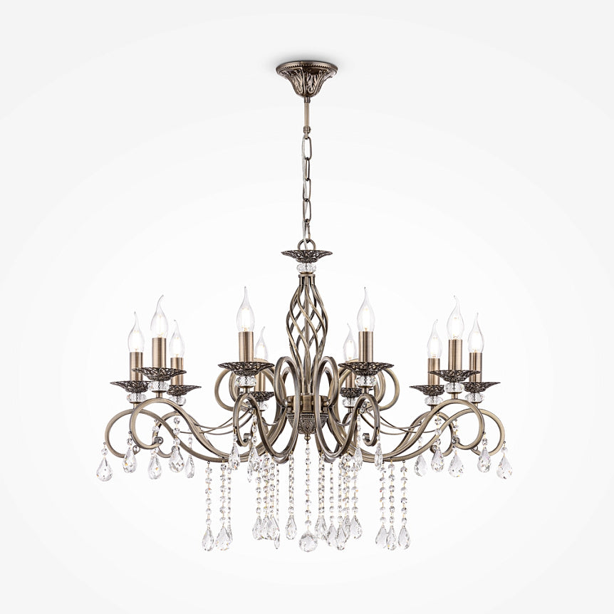 Chandelier metal frame & bronze fittings & ten E14 sockets – Grace | Maytoni