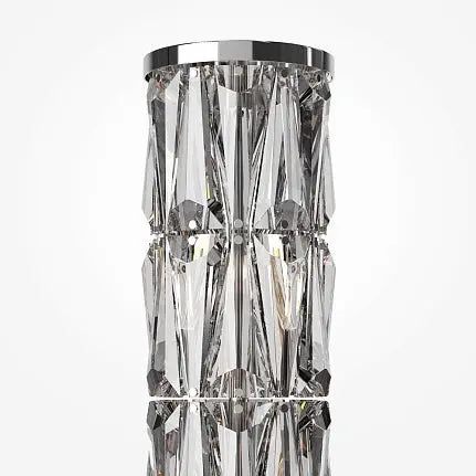 Tischleuchte – Chromfarbenes Metall, Kristall Design, 2×E14 Fassung, Ø20 cm - Puntes | Maytoni