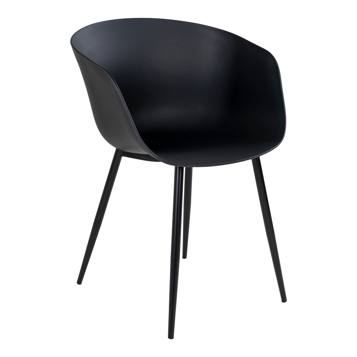 Esszimmerstuhl - Schwarz, PP-Kunststoff, schwarze Beine - Roda | House Nordic
