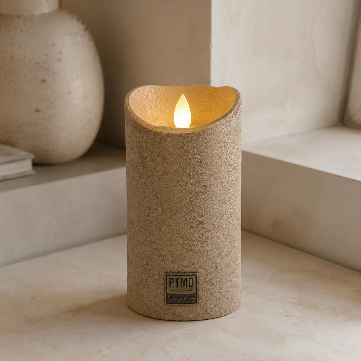 LED Candle M with Moving Flame and Timer Function - Battery Operated | PTMD