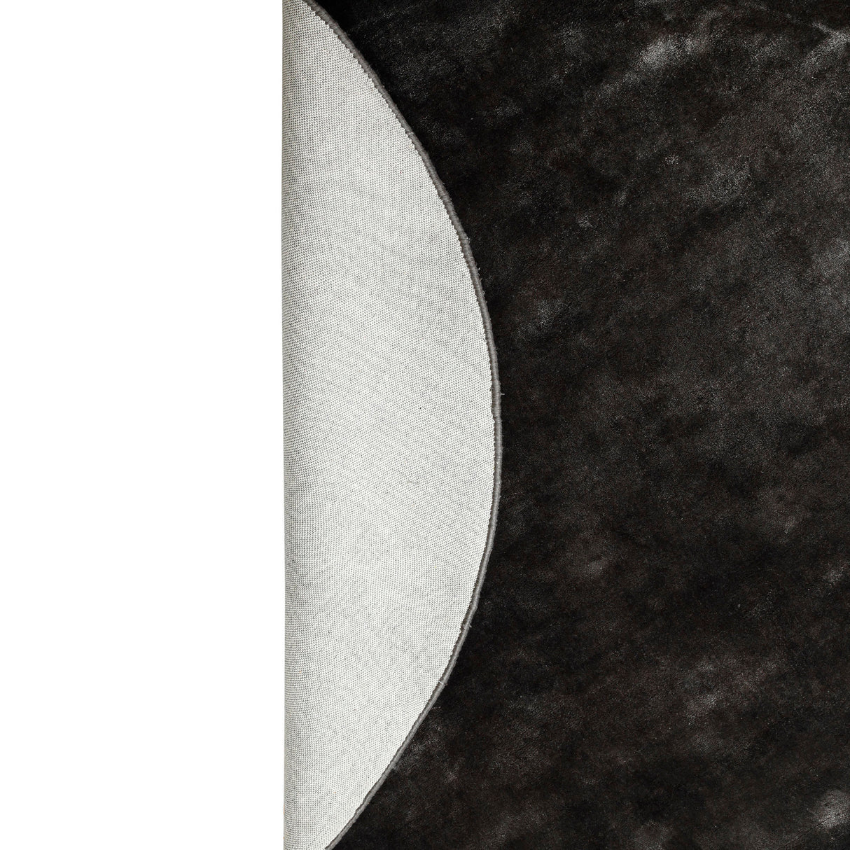 Teppich – Viskose, Gewebtes Design, Runde Form, Schwarz – Flavia | PTMD