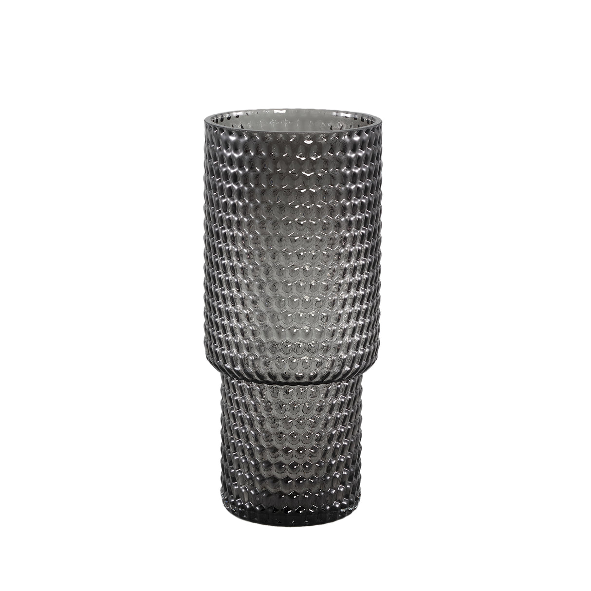 Vase aus Glas mit gerippter Struktur erhöhtem Sockel & dekorativem Formdesign – Archie | PTMD - Esszett Luxury | Stilvolles Wohnen mit Charakter