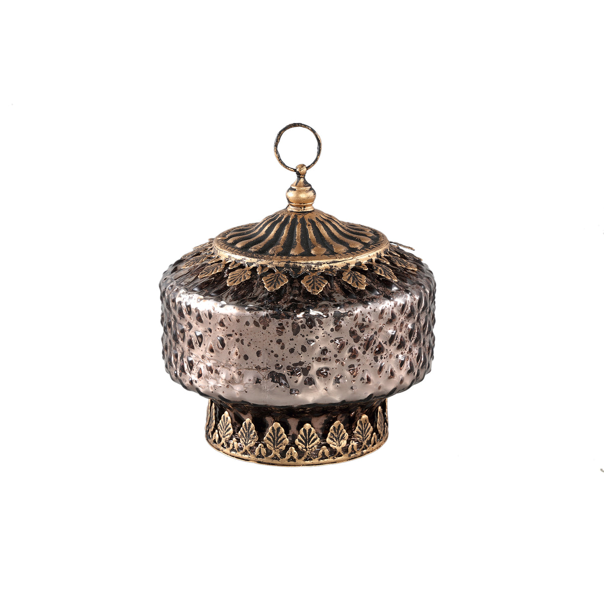 Teelichthalter aus Glas und Metall, rundes Design, glänzende Oberfläche – Decoritz | PTMD - Esszett Luxury | Stilvolles Wohnen mit Charakter