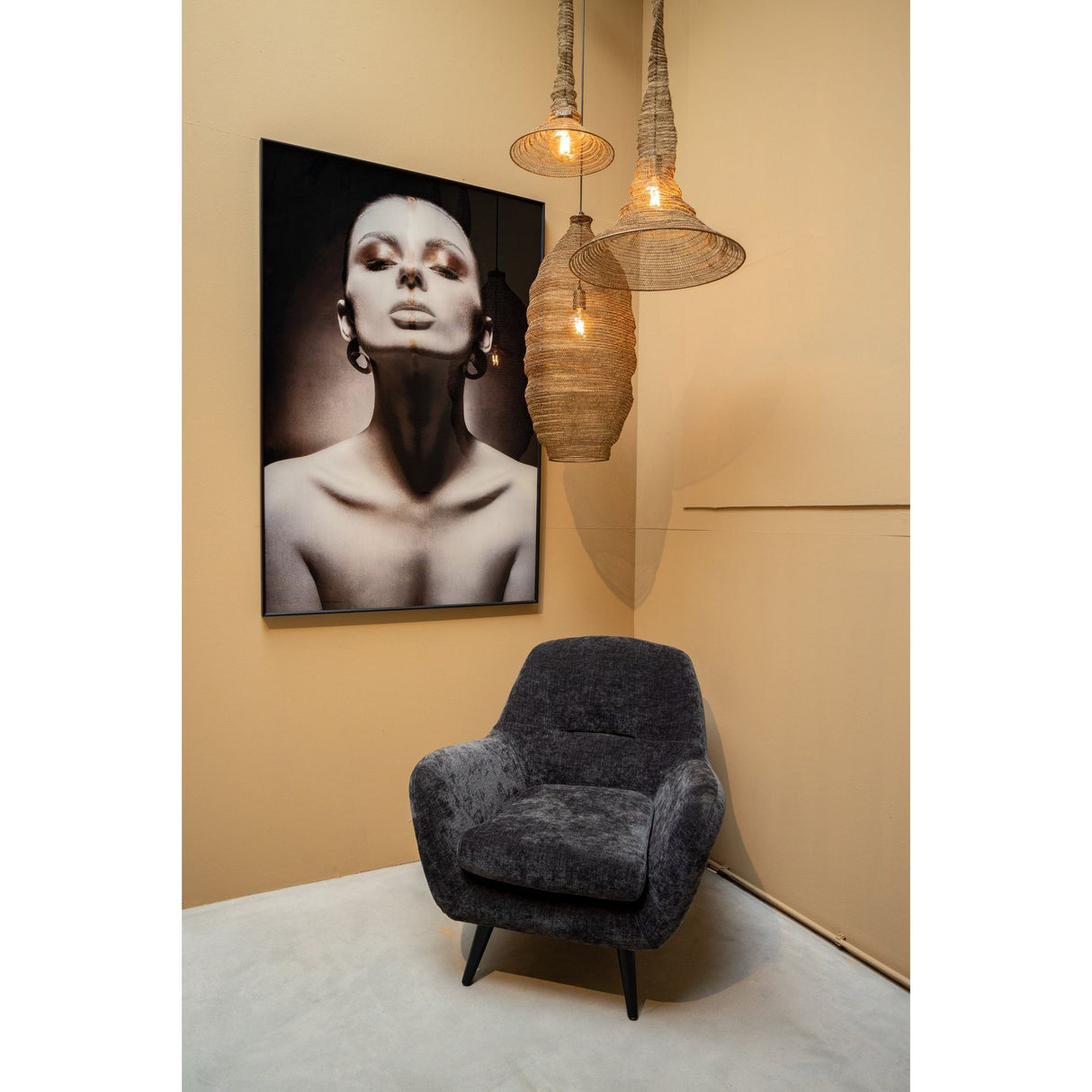 Sessel aus Acryl - Baumwoll - Polyester - Mix, Holzgestell, moderne Polsterform – Donny | PTMD - Esszett Luxury | Stilvolles Wohnen mit Charakter
