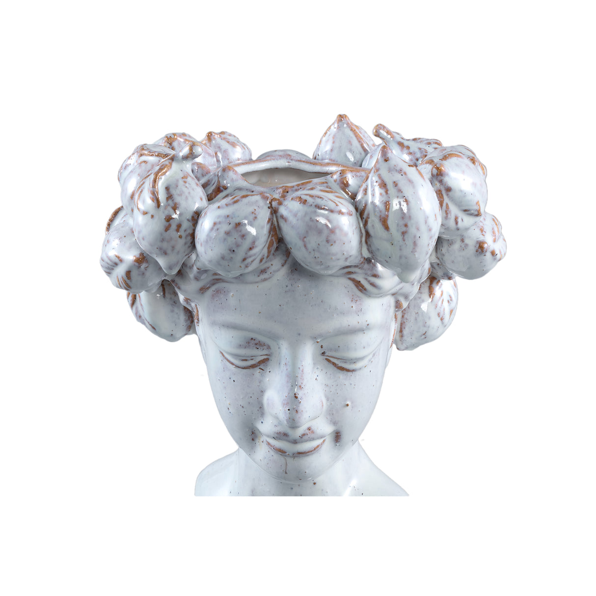 Statue aus glasierter Keramik, Frauenkopfdesign, elegante Gestaltung – Alani B | PTMD - Esszett Luxury | Stilvolles Wohnen mit Charakter