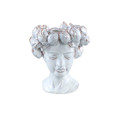 Statue aus glasierter Keramik, Frauenkopfdesign, elegante Gestaltung – Alani B | PTMD - Esszett Luxury | Stilvolles Wohnen mit Charakter