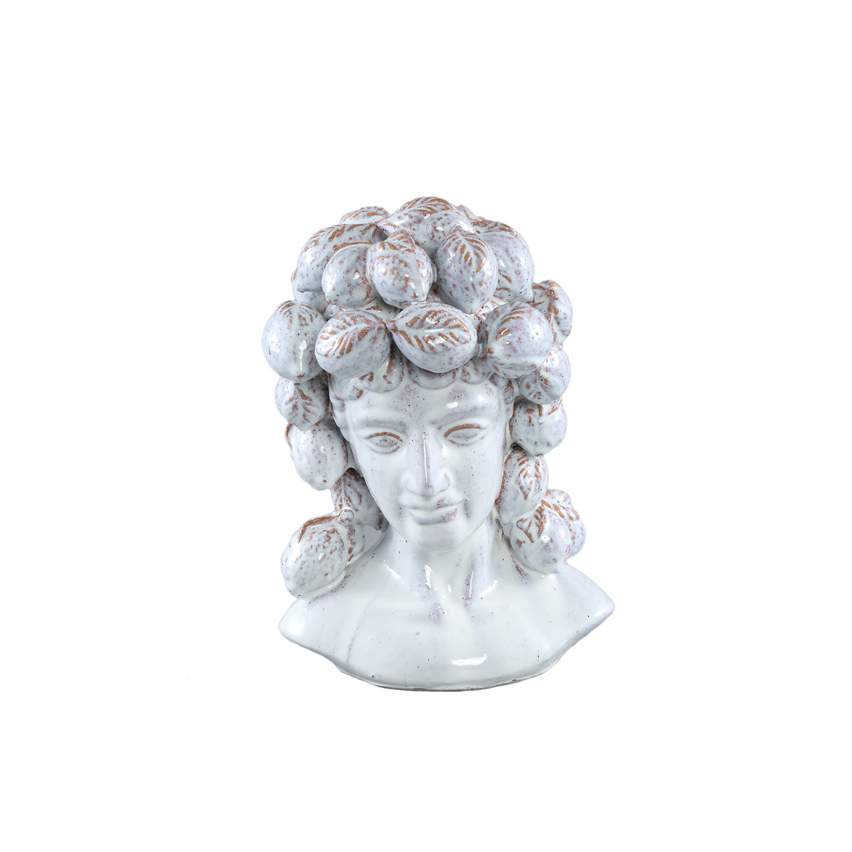 Statue aus glasierter Keramik, Frauenkopfdesign, elegante Gestaltung – Alani C | PTMD - Esszett Luxury | Stilvolles Wohnen mit Charakter