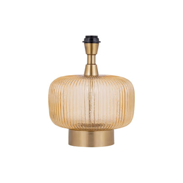 Lampe aus Glas, breit, amberfarben mit goldenen Akzenten – Juliet | PTMD - Esszett Luxury | Stilvolles Wohnen mit Charakter