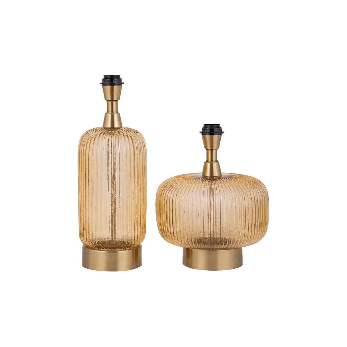 lampe aus Glas, lang, amberfarben mit goldenen Akzenten – Juliet | PTMD - Esszett Luxury | Stilvolles Wohnen mit Charakter