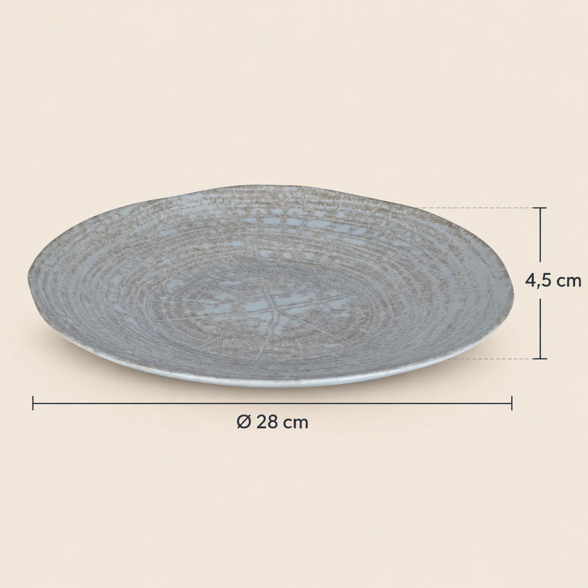 Plate made of porcelain, round design, dishwasher-safe L – Kaylaa | PTMD