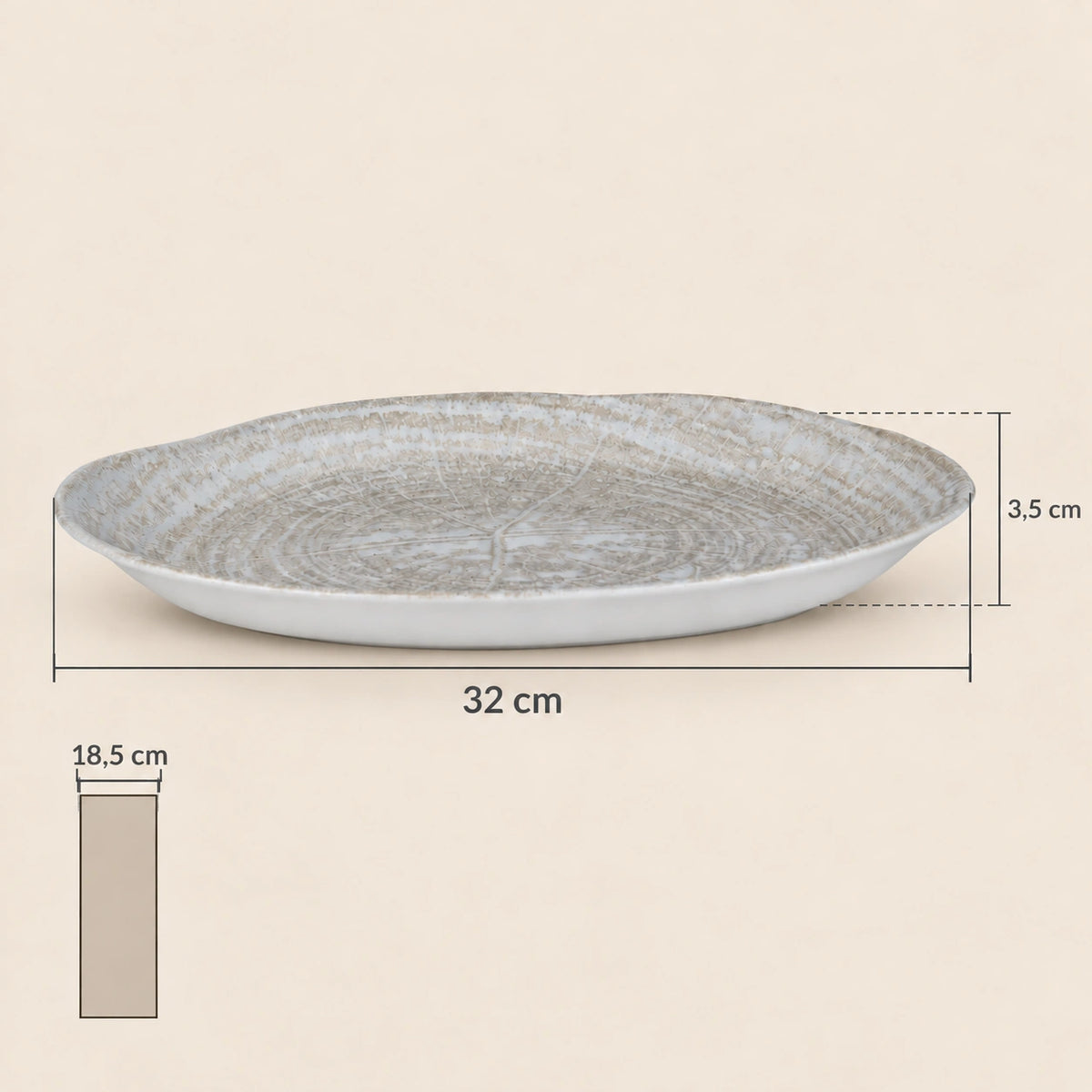 Porcelain Plate, Oval Shape, Decorative Structure & Robust Quality S – Kaylaa | PTMD