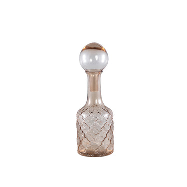 Flasche aus Glas, glattes Finish, rund mit Ball, S – Cianna | PTMD - Esszett Luxury | Stilvolles Wohnen mit Charakter