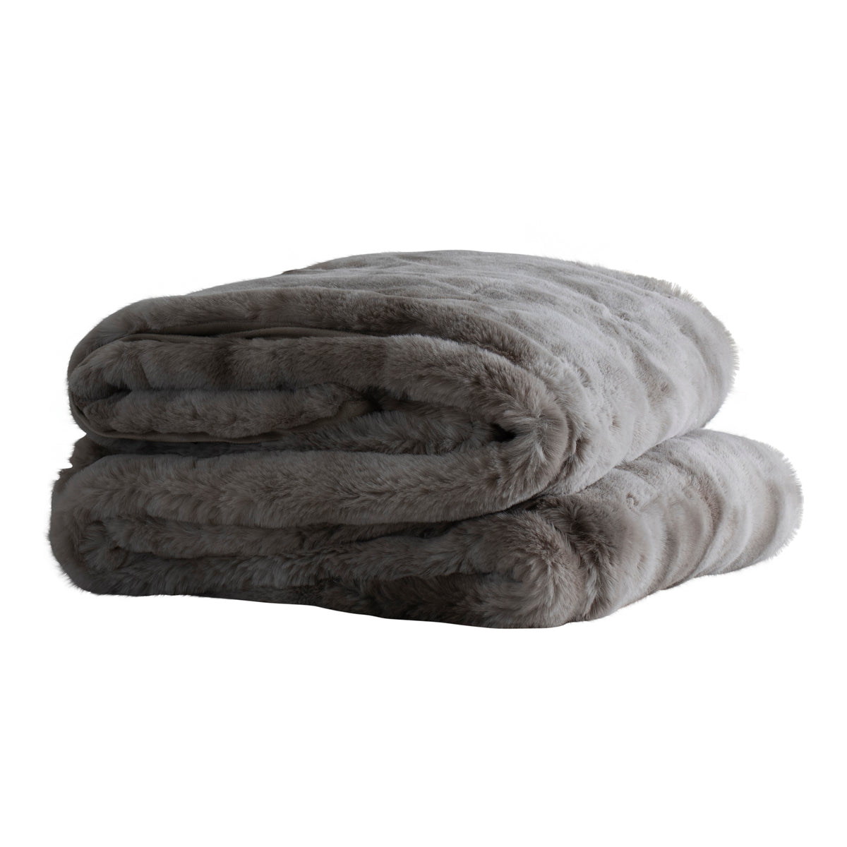 Kuscheldecke - faux fur in Geschenkbox Grau