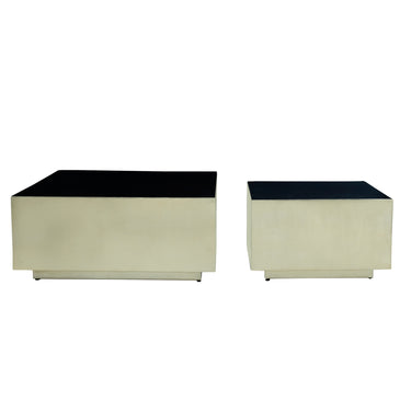 Couchtisch aus Eisen mit quadratischem Schwarzglanz - Design – Irvy | PTMD - Esszett Luxury | Stilvolles Wohnen mit Charakter