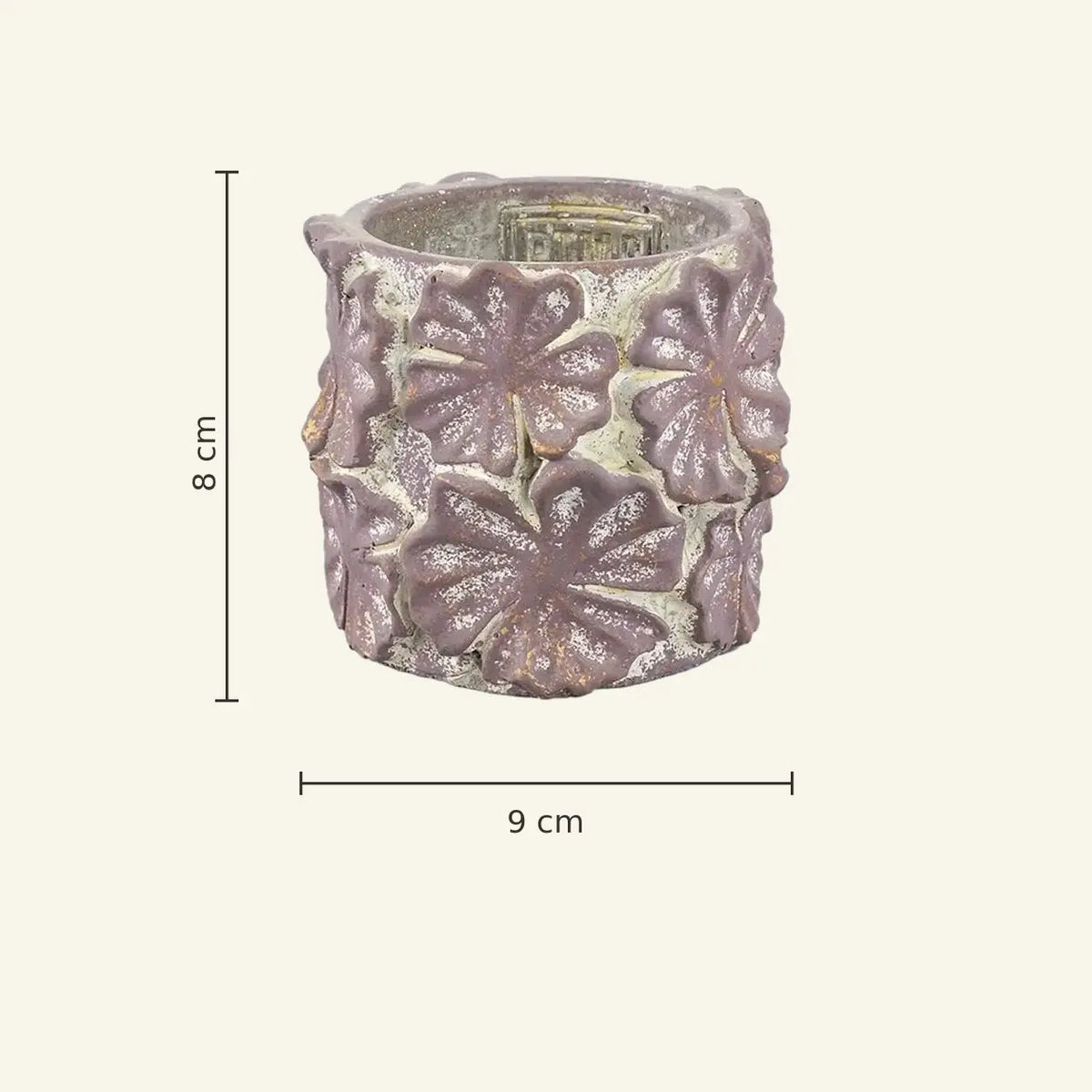 Cement pot with a modern design, high-quality surface structure, and striking violet look – Rhegan | PTMD
