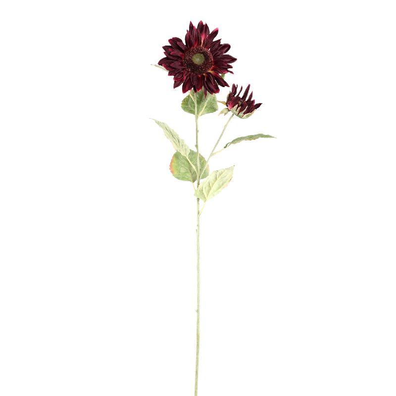 Garden Flower - Burgundy Sunflower, Fabric Flowers, Iron Metal, S | PTMD