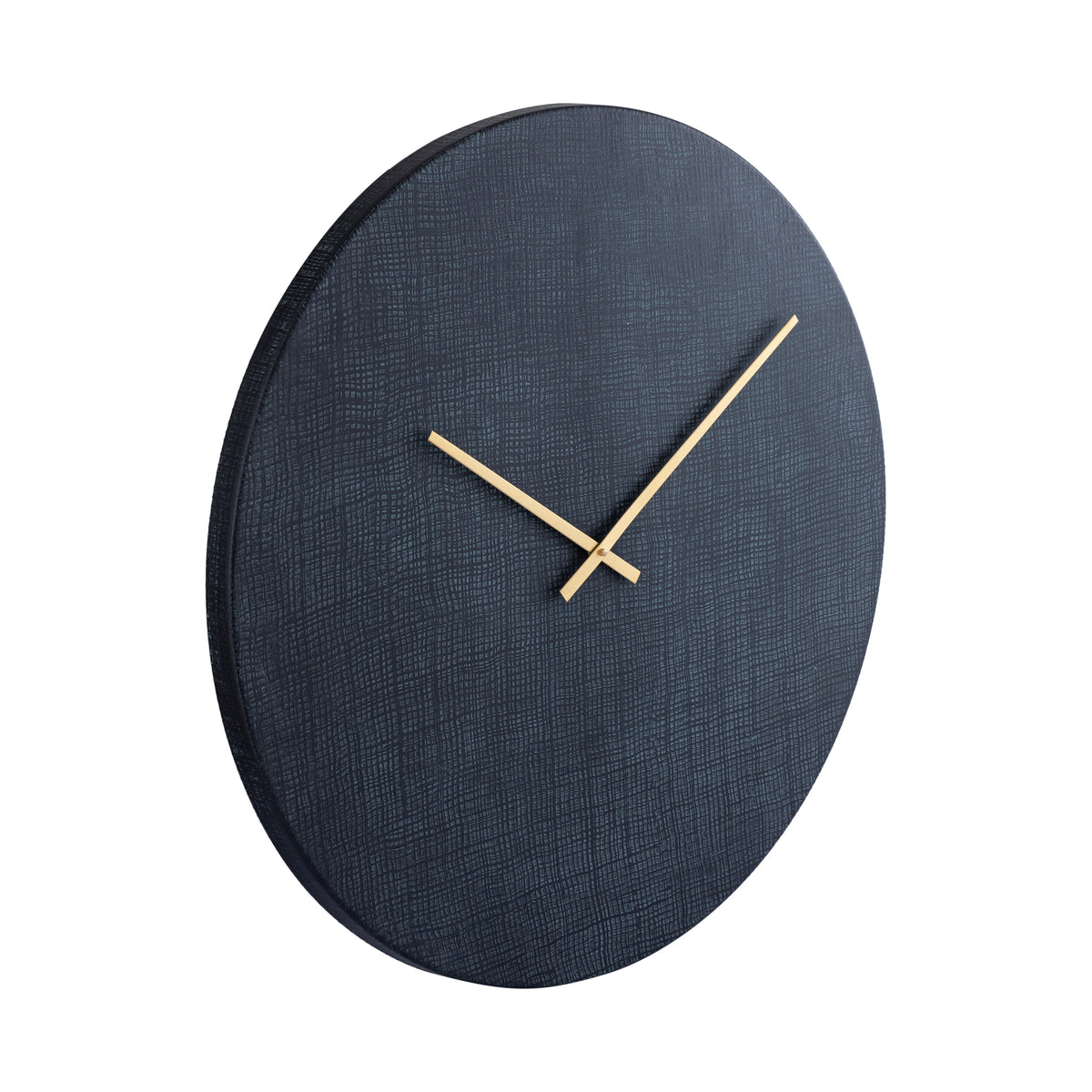 Wall Clock - Iron Metal, Round Design, Square Texture, Handmade, Black, L – Emmett | PTMD