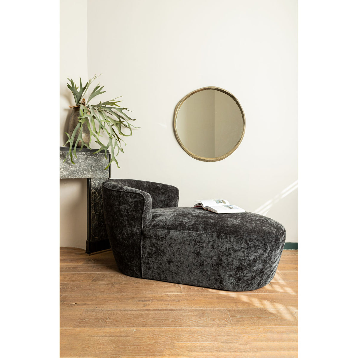 Wall Mirror - Cast Aluminum Metal, Round Shape, Irregular Edge, Handmade, Gold, S – Limera | PTMD