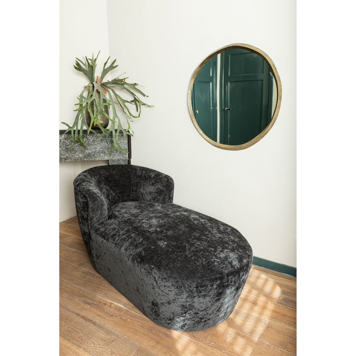 Wall Mirror - Cast Aluminum Metal, Round Shape, Irregular Edge, Handmade, Gold, S – Limera | PTMD