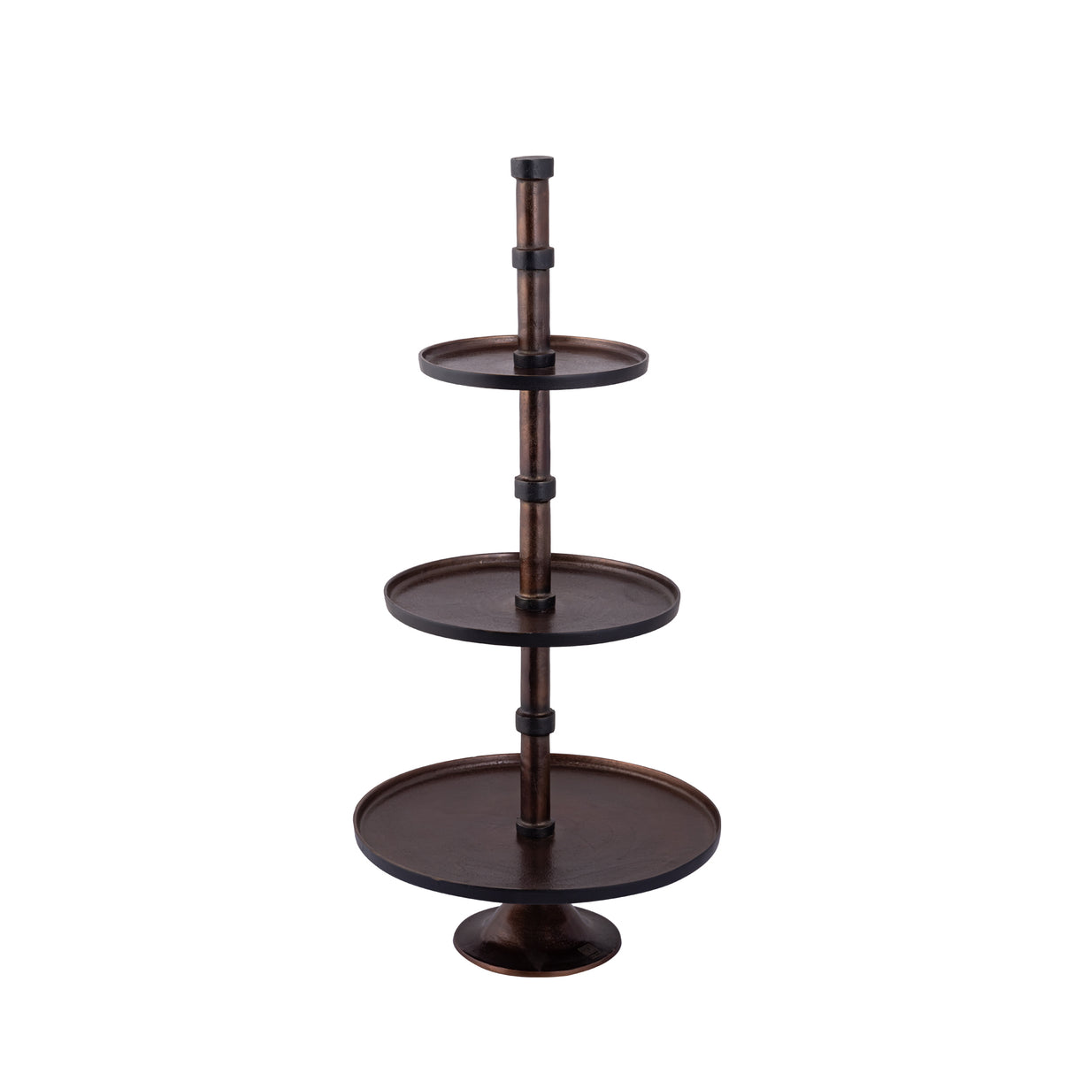 Etagere – Aluminium, Runde Form, Mehrstufiges Design, Kupfer, S – Glinda | PTMD