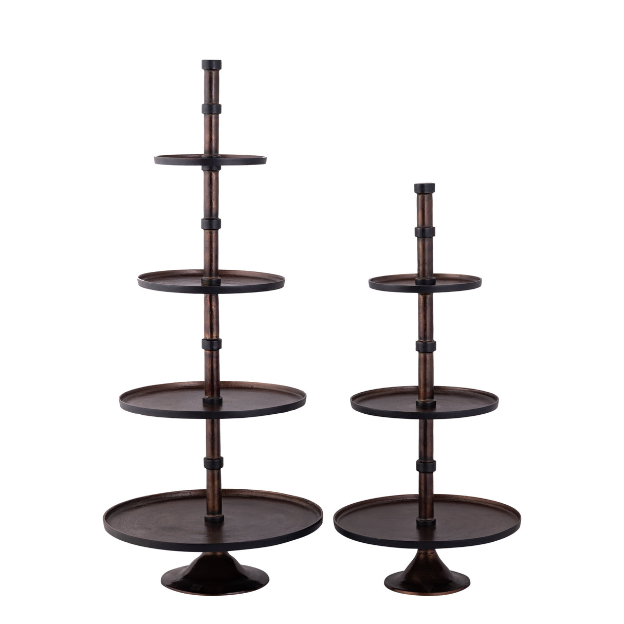 Etagere – Aluminium, Runde Form, Mehrstufiges Design, Kupfer, S – Glinda | PTMD