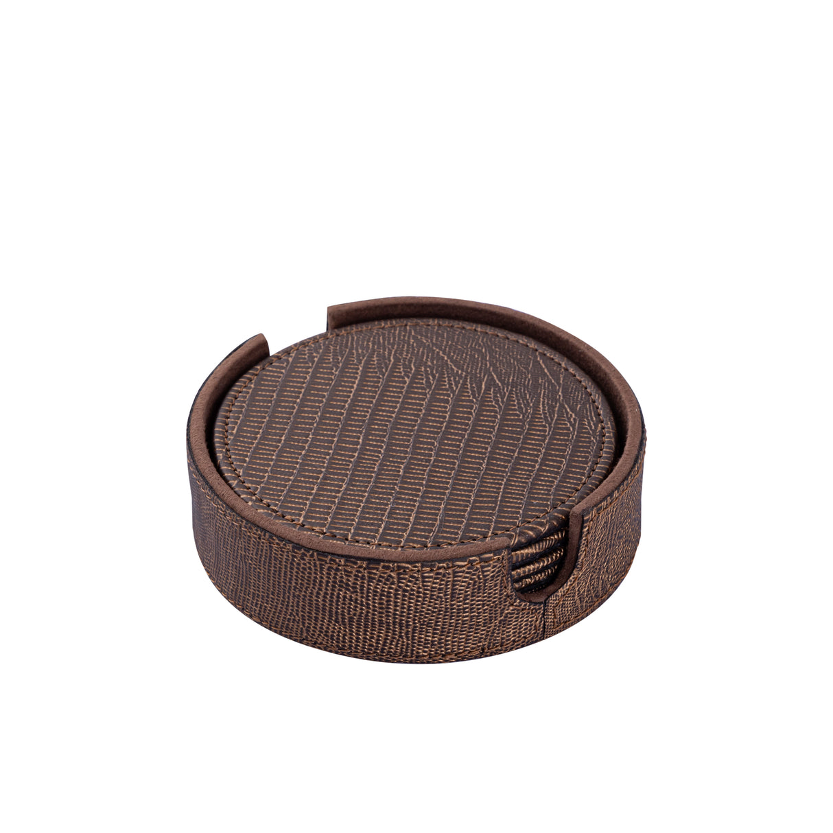 Untersetzer – Bronze Kunstleder, Runde Form, Lederoptik - Rafal | PTMD