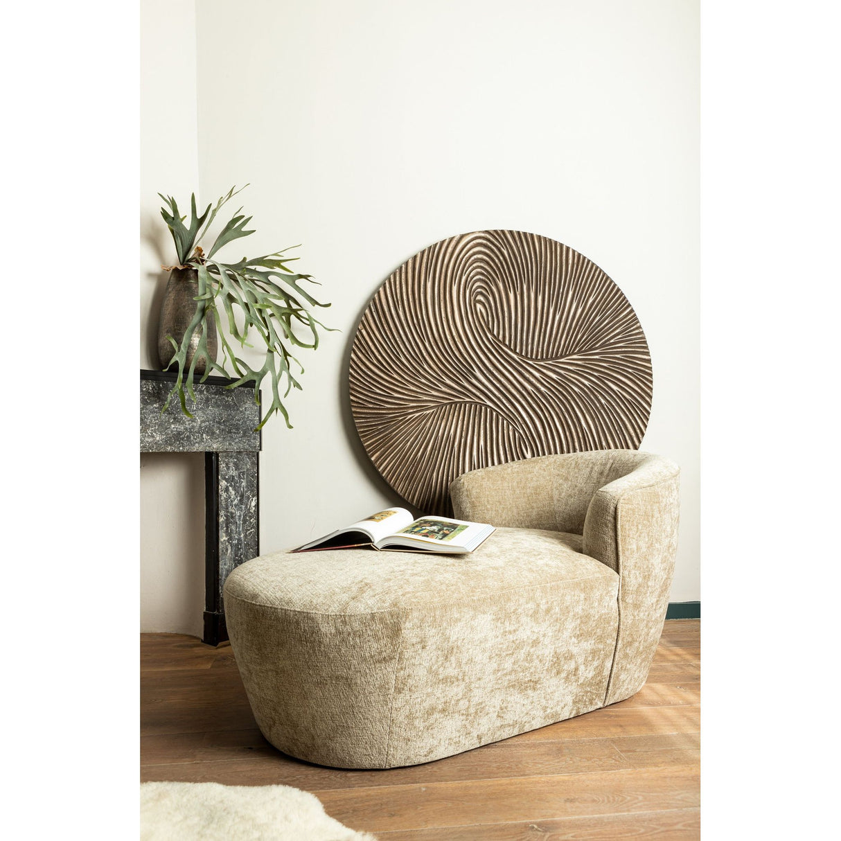 Wandpaneel aus MDF, rundes Design, geschnitztes Swirl - Muster – Wiktor M | PTMD - Esszett Luxury | Stilvolles Wohnen mit Charakter