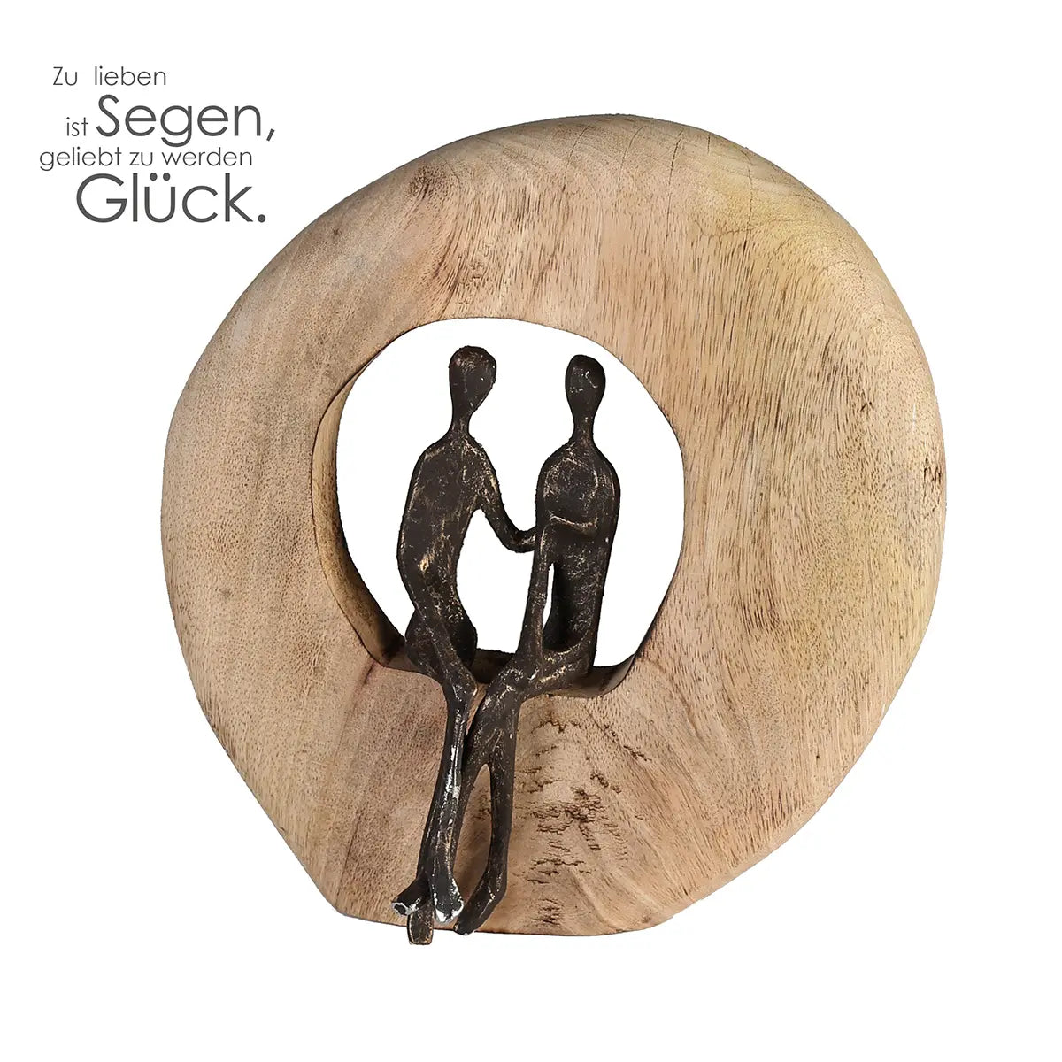 Skulptur – Harmonische Zweisamkeit, Zeitlose Symbolik, Bronzeakzente, 25 cm - Paar | Gilde
