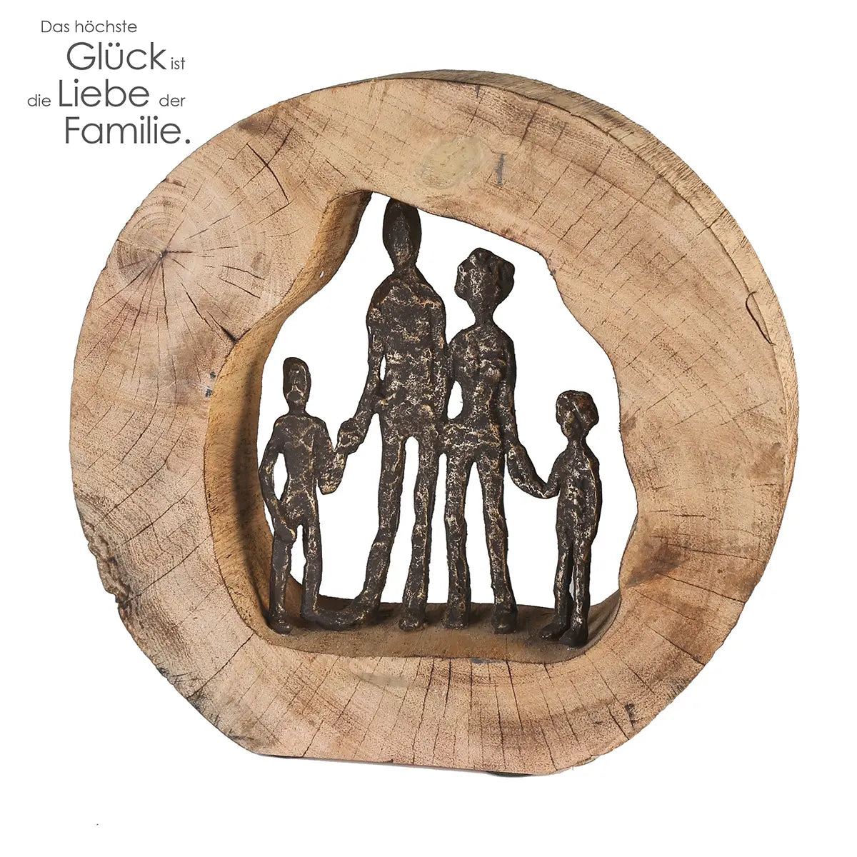 Skulptur – Familiäre Verbundenheit, Ausdrucksstarke Symbolik, Bronzeakzente, 28 cm - Familie | Gilde