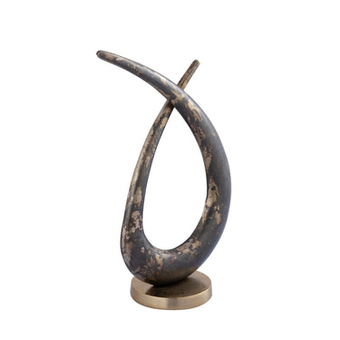 Statue aus Aluminium mit strukturiertem Finish und dekorativem Loop - Design – Kayen | PTMD - Esszett Luxury | Stilvolles Wohnen mit Charakter