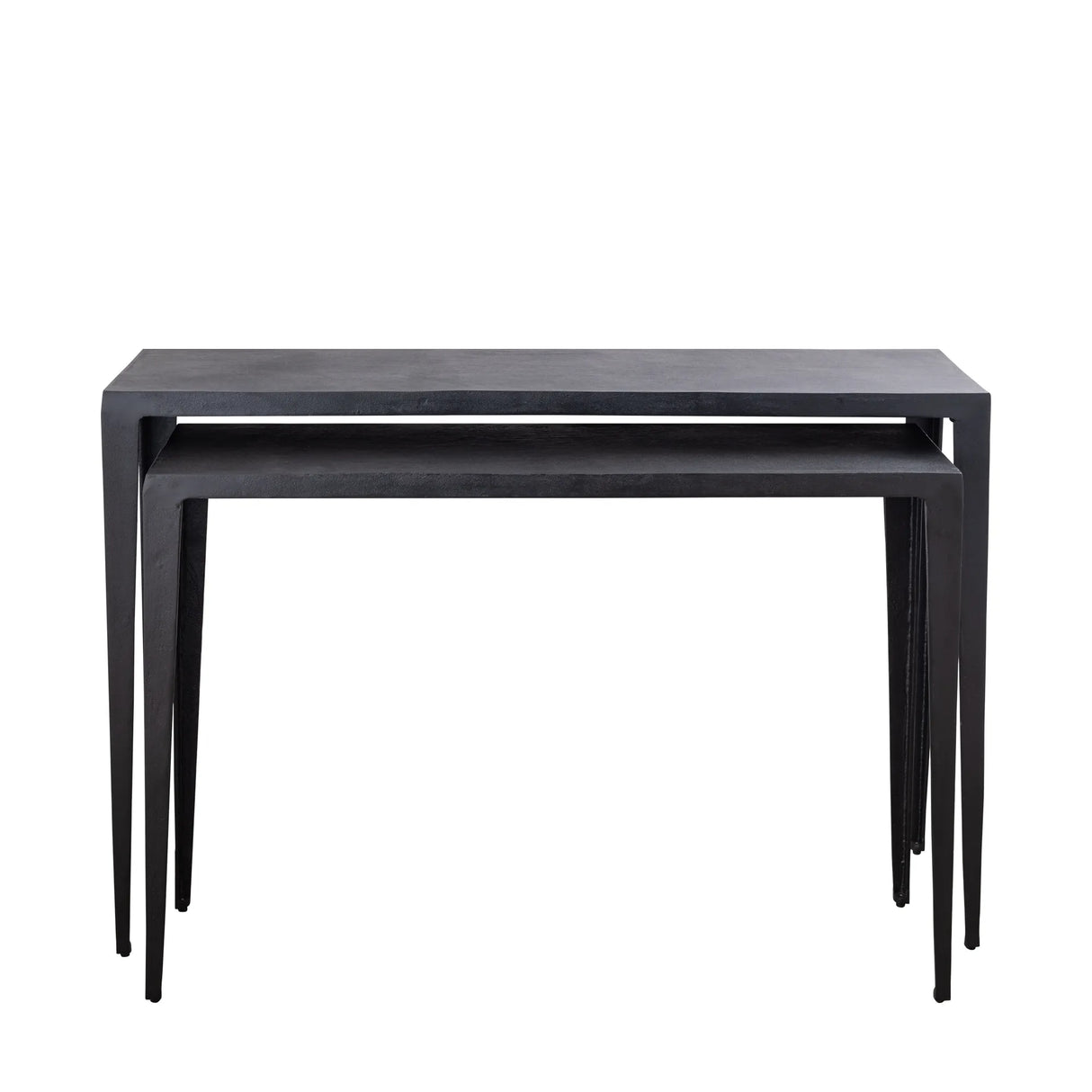 Beistelltisch – Schwarzes Aluminium, Rechteckige Form, Metalloptik - Rivva | PTMD