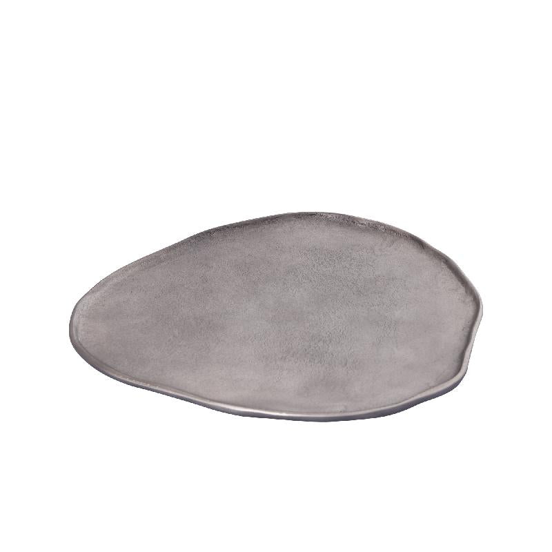 Bowl – organic shape, cast aluminum, handmade, tin finish, L – Kora | PTMD