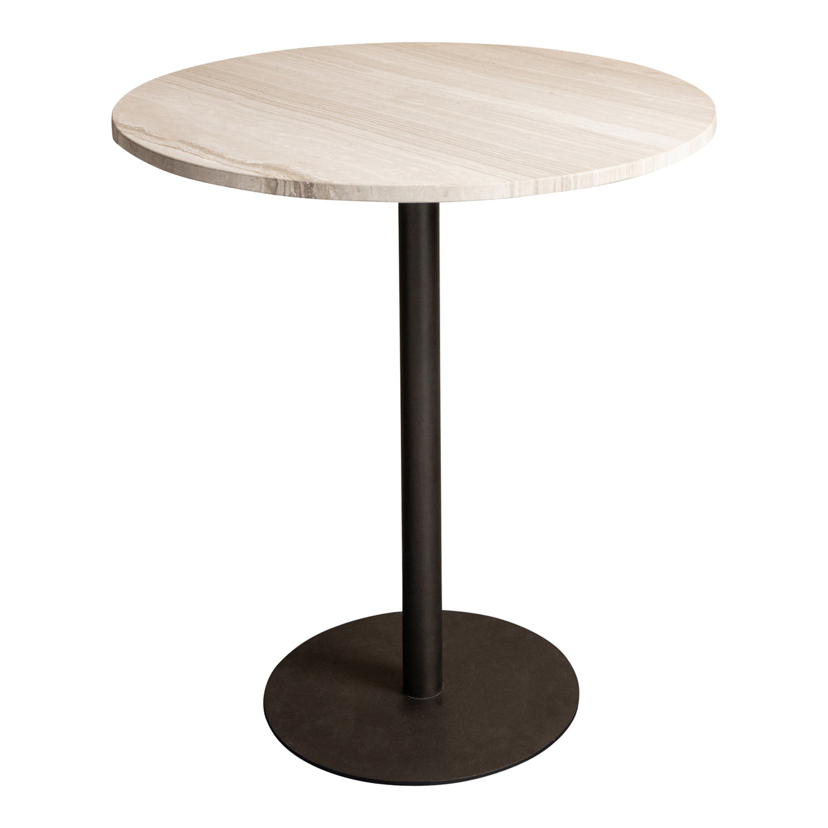 Bistrotisch – Weiße Marmorplatte, Rundes Design, Taupe Farbe - Plaza | PTMD