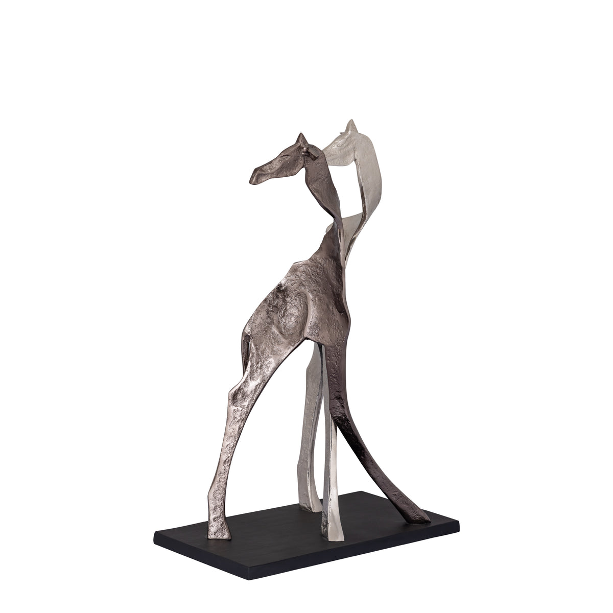 Statue – Giraffen Design, Tierform, Aluminium Material, Schwarz, S – Skye | PTMD