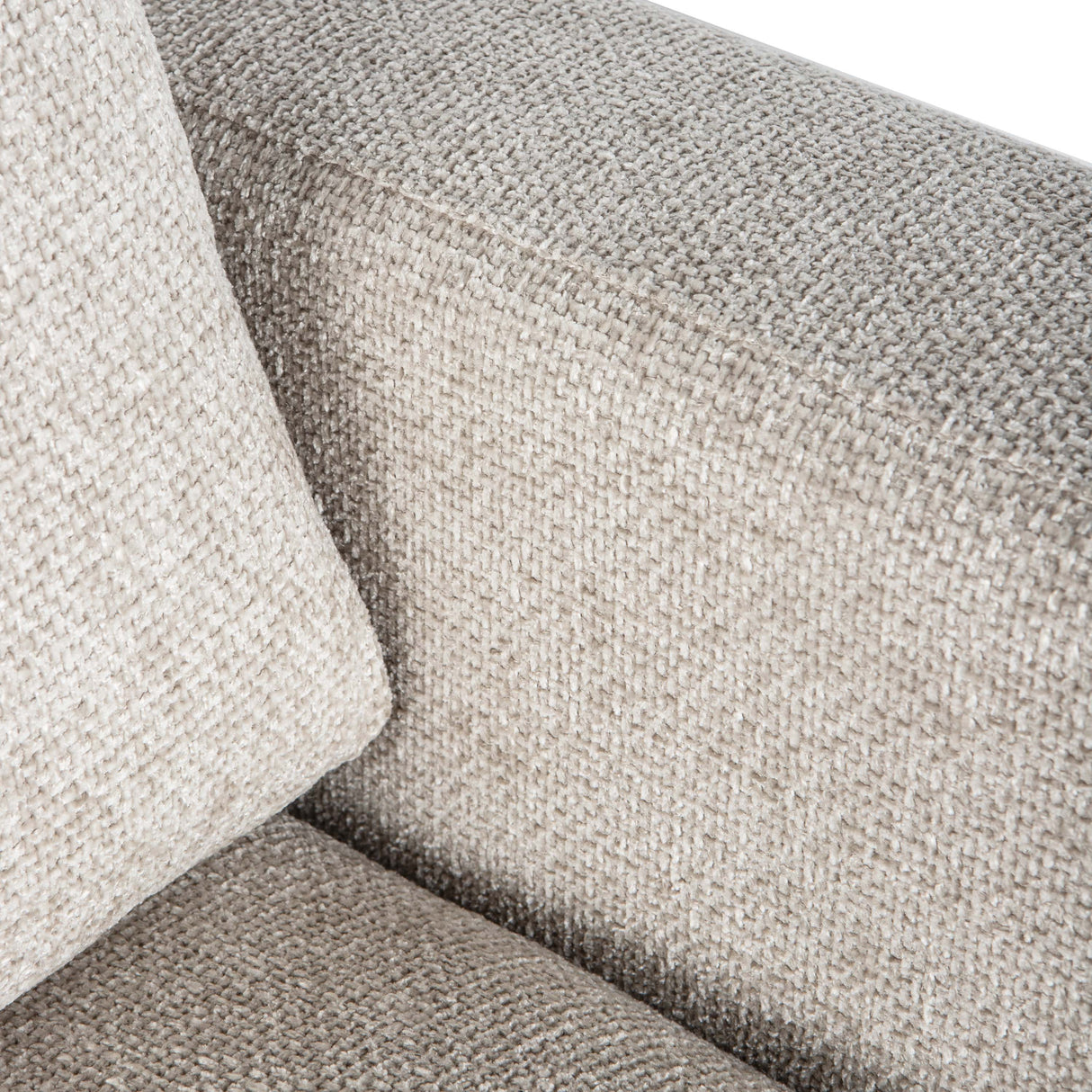 Ecksofa – taubengraue Oberfläche, Stoff Bezug, Eckelement Form – Nilla | PTMD