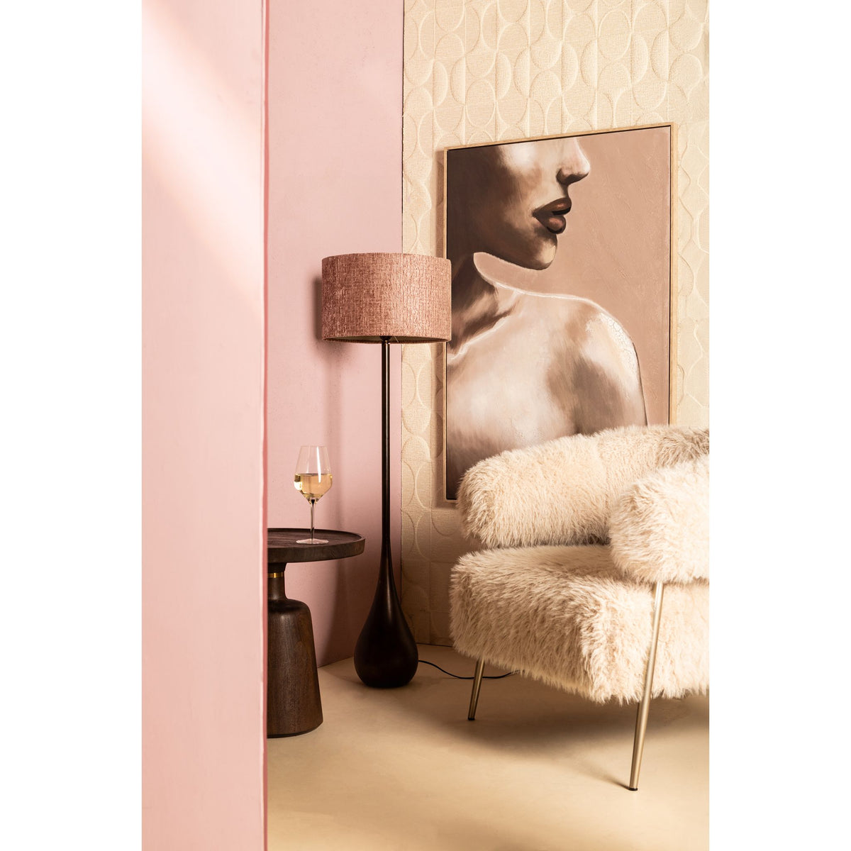 Mural – Polyester Fabric, Handmade Finish, Rectangular Design – Liliana | PTMD