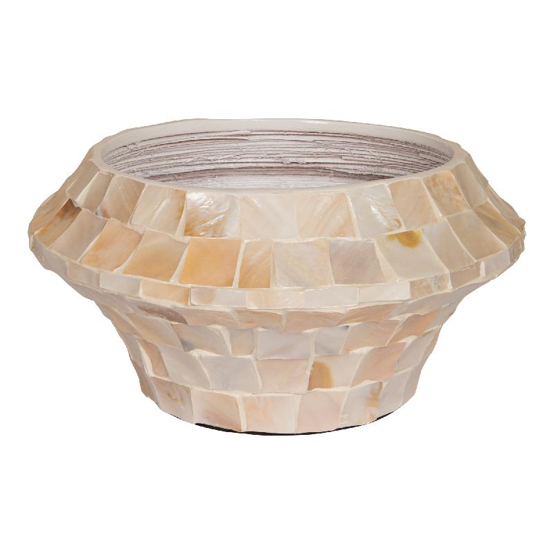 Pot – Cream Bamboo, Round Shape, Bowl Design, Low, S – Daven | PTMD