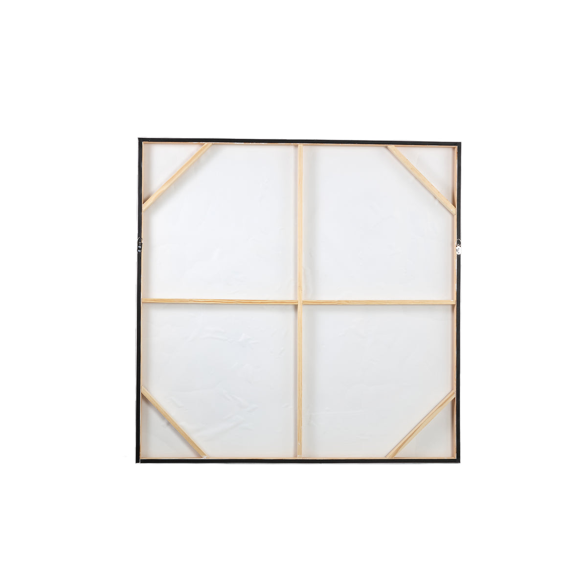 Wandpaneel aus Polyester-Canvas mit Kiefernholzrahmen, organischer Form und Rot-Finish – Olympia | PTMD