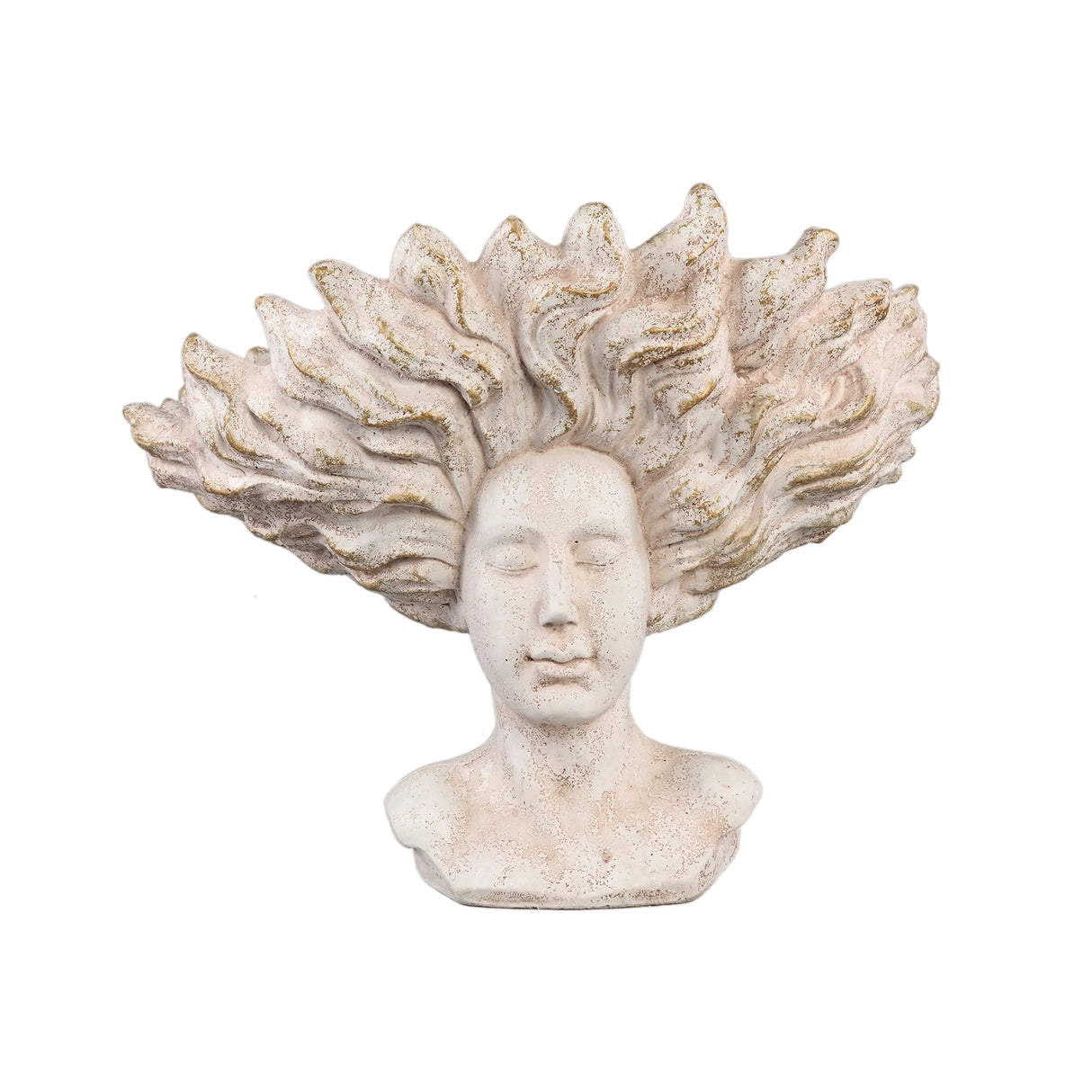 Cement Statue with Cream Face Design and Hair Structure Size L – Kimbere | PTMD