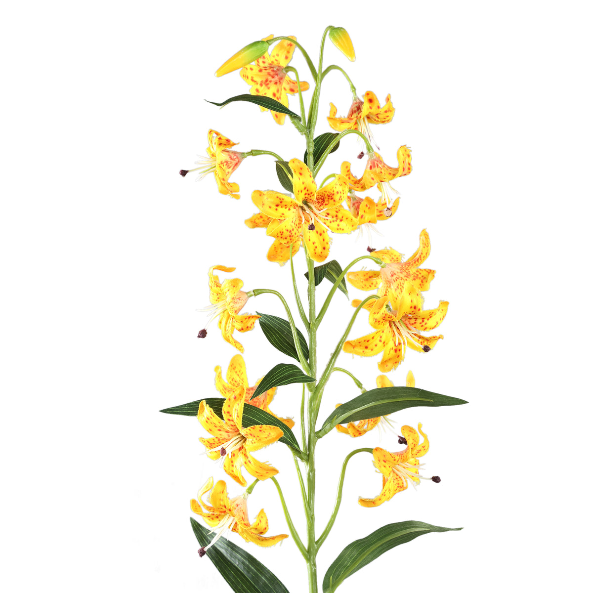 Lilienblume – Gelber Lilienzweig mit Blättern aus Polyester | PTMD